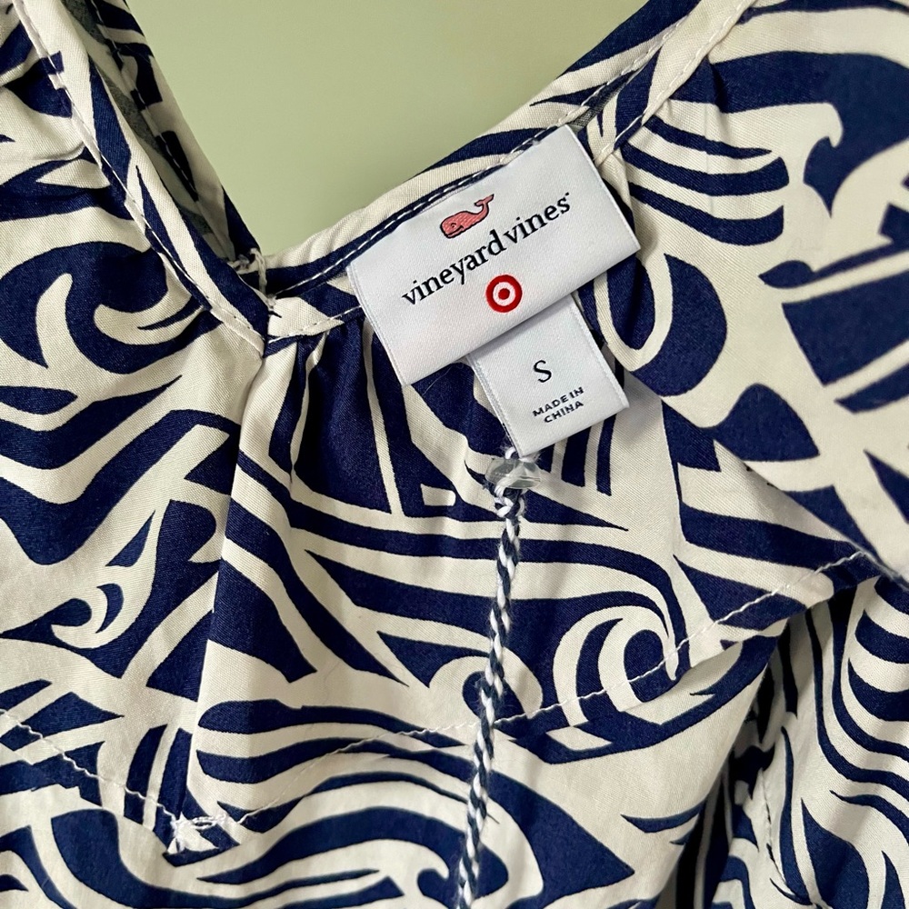 Vineyard Vines x Target Navy Blue and White waves sundress NWT